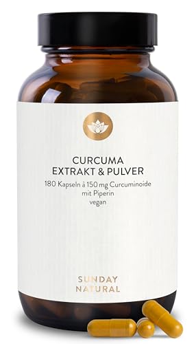 SUNDAY NATURAL® Kurkuma Kapseln hochdosiert...