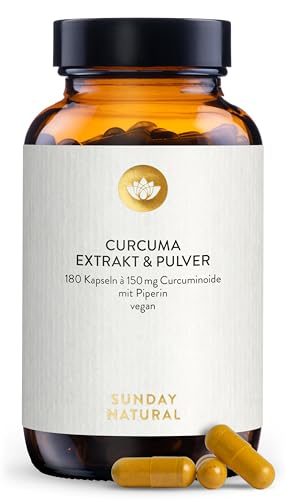 SUNDAY NATURAL® Kurkuma Kapseln hochdosiert...