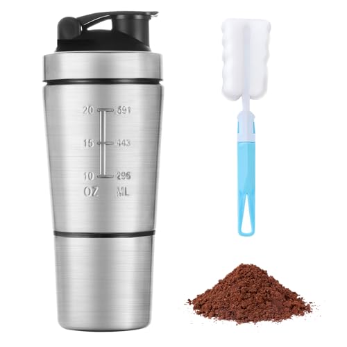 ACWOO Edelstahl Protein Shaker, 700 ml Shaker...