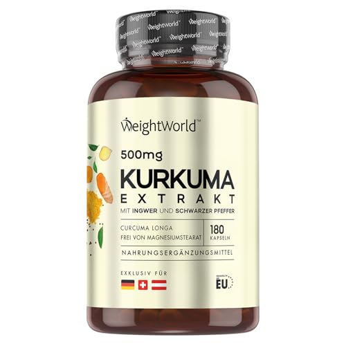 Kurkuma Extrakt Kapseln - 500mg Curcuma...