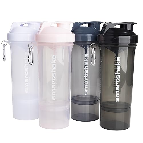 Smartshake Slim 4-Pack Protein Shaker Bottle...