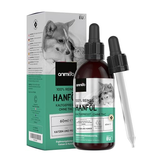 animigo Hanföl für Hunde & Katzen - 60ml...