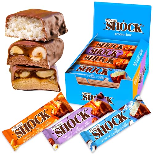 FitnesSHOCK Proteinriegel Set Mix Box Protein...