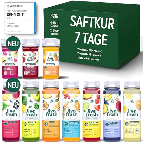 LiveFresh Saftkur 7 Tage – 49 Säfte...