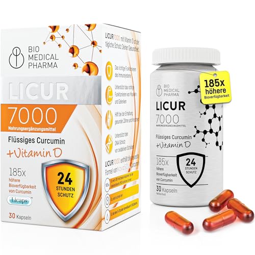 Kurkuma Kapseln mit Vitamin D3 – 185x...